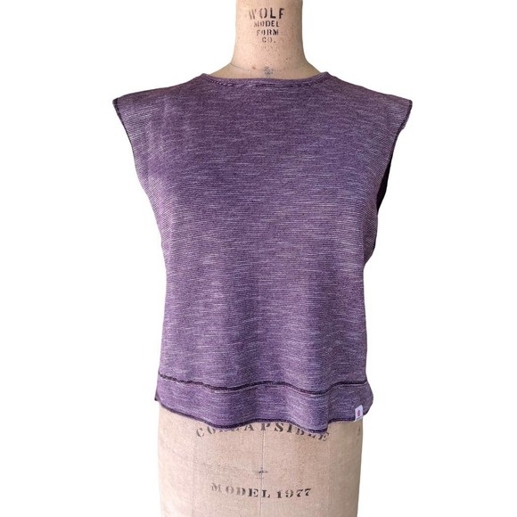 Vimmia Heather Purple Cap Sleeve Workout Shirt Top S - Picture 1 of 7